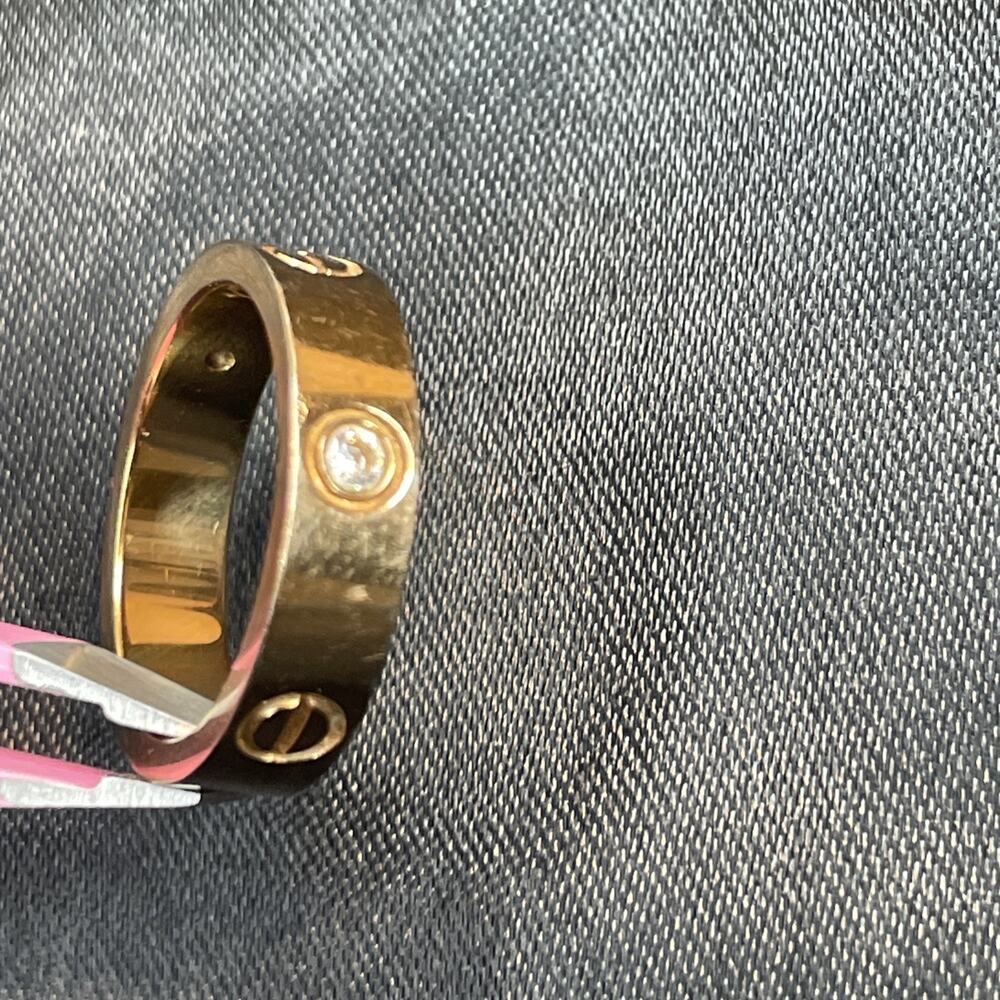 Authentic Cartier Love Ring 18K Yellow Gold 3 Diamonds Band Size 54 / US 7 - Picture 10 of 12